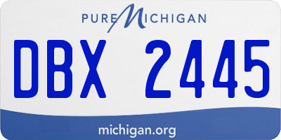 MI license plate DBX2445