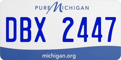 MI license plate DBX2447