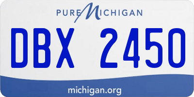MI license plate DBX2450