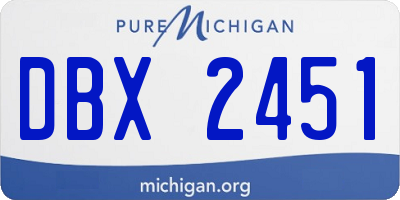MI license plate DBX2451