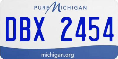 MI license plate DBX2454