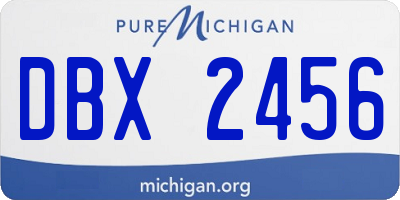 MI license plate DBX2456