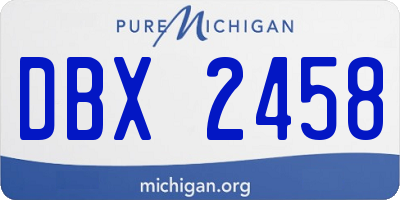 MI license plate DBX2458