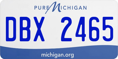 MI license plate DBX2465