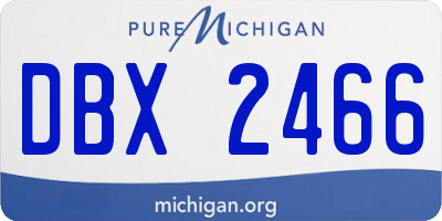 MI license plate DBX2466