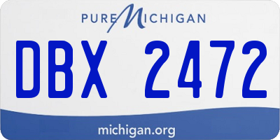 MI license plate DBX2472