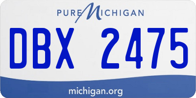 MI license plate DBX2475