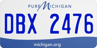 MI license plate DBX2476