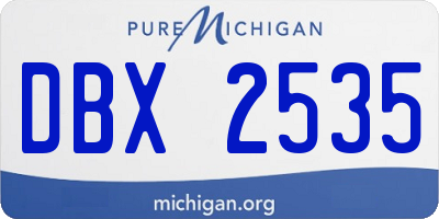 MI license plate DBX2535