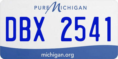 MI license plate DBX2541