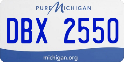 MI license plate DBX2550