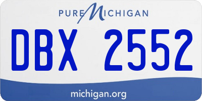MI license plate DBX2552