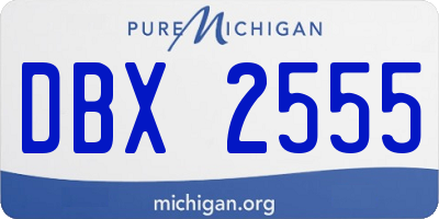 MI license plate DBX2555