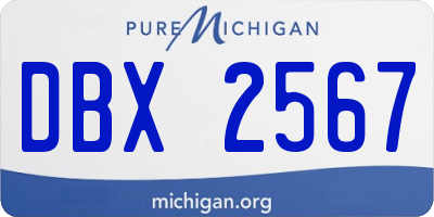 MI license plate DBX2567