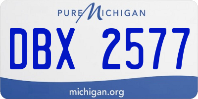 MI license plate DBX2577
