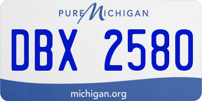 MI license plate DBX2580