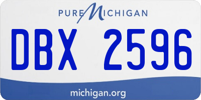 MI license plate DBX2596