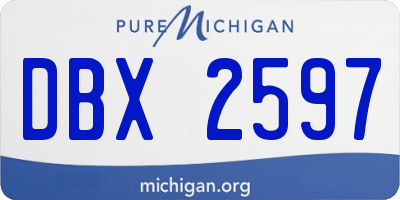 MI license plate DBX2597
