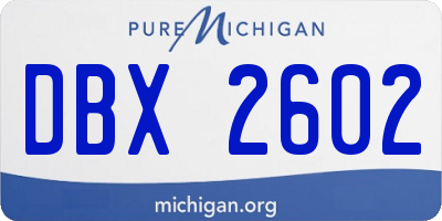 MI license plate DBX2602