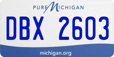 MI license plate DBX2603