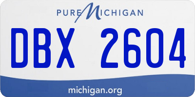 MI license plate DBX2604