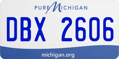 MI license plate DBX2606