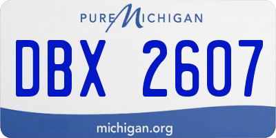 MI license plate DBX2607