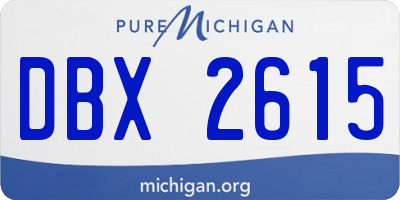 MI license plate DBX2615