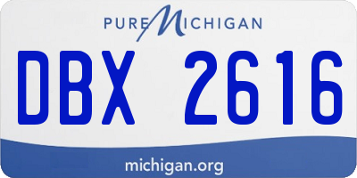 MI license plate DBX2616