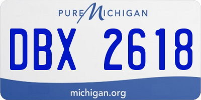 MI license plate DBX2618