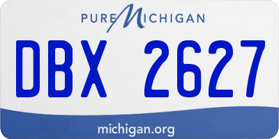 MI license plate DBX2627