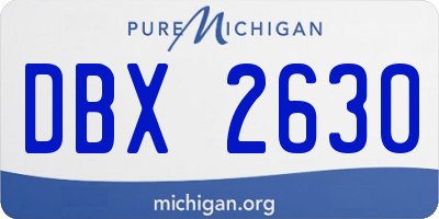 MI license plate DBX2630