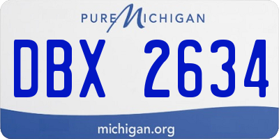 MI license plate DBX2634