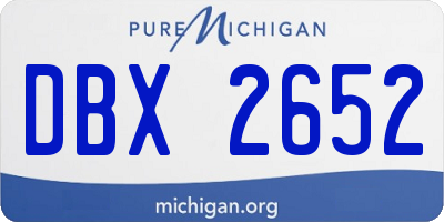 MI license plate DBX2652