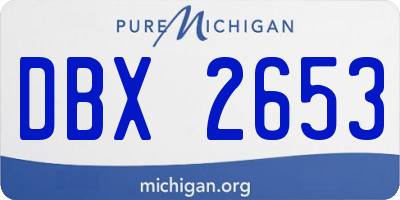 MI license plate DBX2653