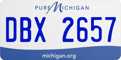 MI license plate DBX2657