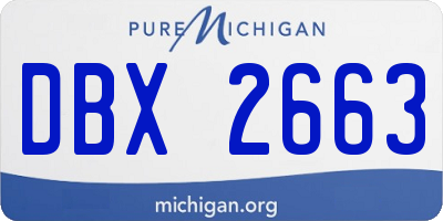 MI license plate DBX2663