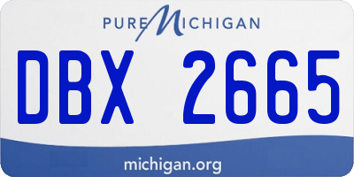 MI license plate DBX2665