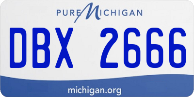MI license plate DBX2666