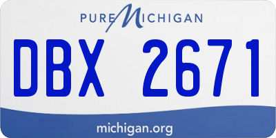 MI license plate DBX2671
