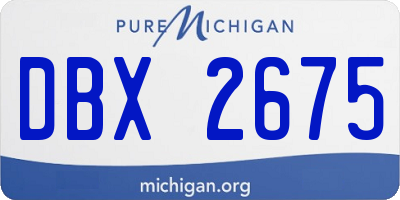 MI license plate DBX2675
