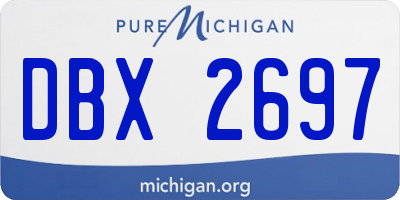 MI license plate DBX2697