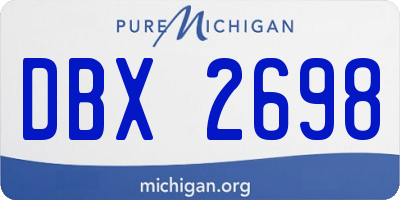 MI license plate DBX2698