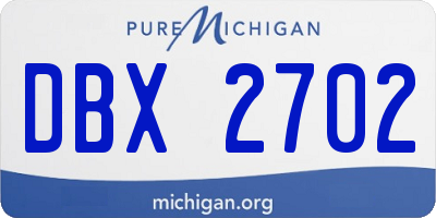 MI license plate DBX2702