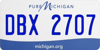 MI license plate DBX2707