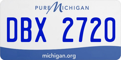 MI license plate DBX2720