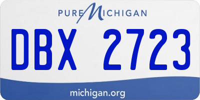 MI license plate DBX2723
