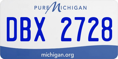 MI license plate DBX2728