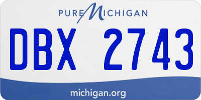 MI license plate DBX2743