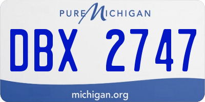 MI license plate DBX2747
